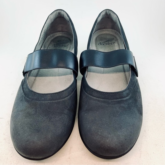 Dansko Black Nubuck Kendra Low Wedge Mary Janes, size 39 8.5 9 - Picture 2 of 12